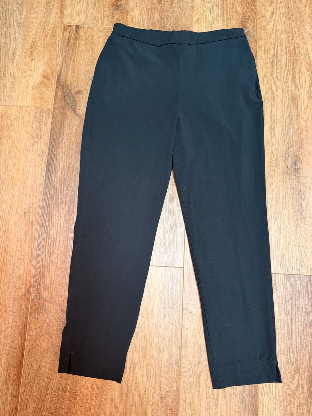 Banana Republic Devon Pants Black 8 Pull On Stretch Ankle Slit Office Workwear